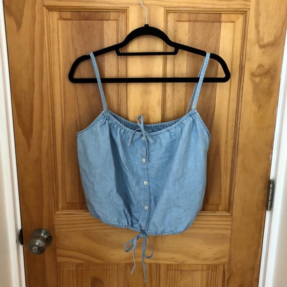 Madewell Chambray Bubble Crop Top - Picture 11 of 11